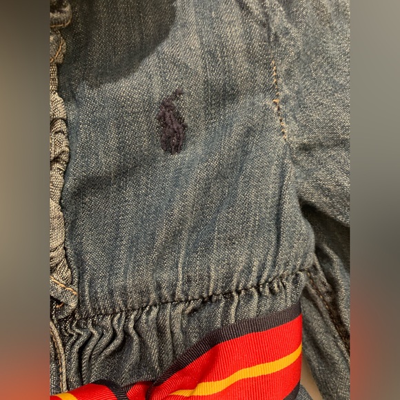 Ralph Lauren denim dress with belt. Size 6 months. - Picture 5 of 8